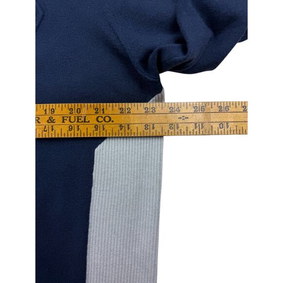 Callaway Golf Sweater Mens XL Navy Grey Quarter Zip Merino Wool Nylon Blend - Picture 8 of 10